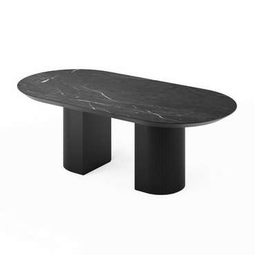 Раздвижной обеденный стол Гиртаб со столешницей цвета черный мрамор