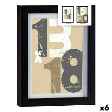 Фоторамка 18 x 23 x 2,5 cm Чёрный Cтекло Деревянный MDF (6 штук)