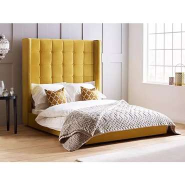Кровать Arlo 200х200 желтого цвета