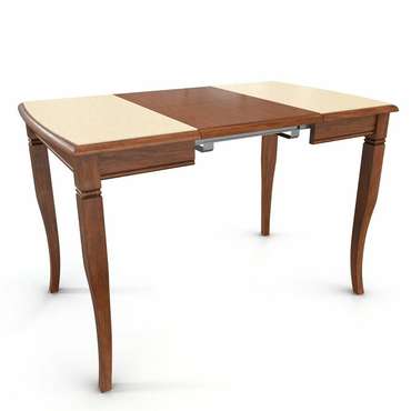 Раздвижной обеденный стол Бруно бежево-коричневого цвета