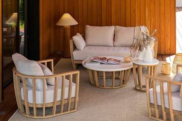 Кресло Woodland бело-бежевого цвета