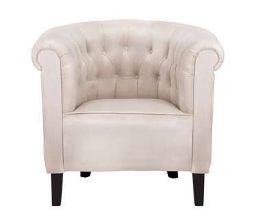 Низкое кресло Swaun beige velvet бежевого цвета