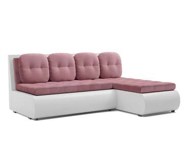 Угловой диван-кровать Кормак бело-розового цвета