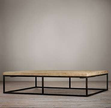 Кофейный столик Reclaimed french floorboard большой и широкий