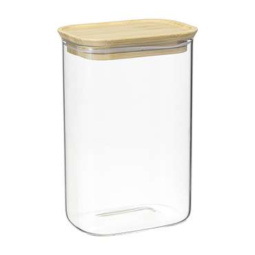 Банка для хранения прямоугольная Glass Bamboo 1,3 л