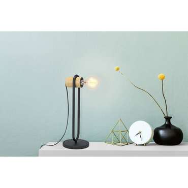 Лампа настольная Chieveley черно-бежевого цвета