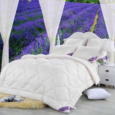 Одеяло Lavender 195х215 белого цвета