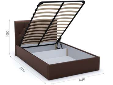 Кровать с подъемным механизмом Женева 140х200 коричневого цвета