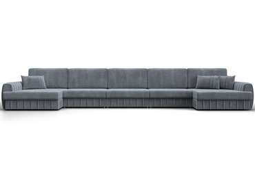 Угловой диван-кровать Лига-057 МегаЛонг серого цвета