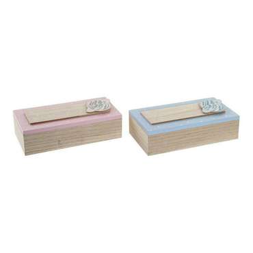 Декоративная коробка Натуральный Алюминий Деревянный MDF 22 x 6 x 9 cm (2 штук) (1 штук)