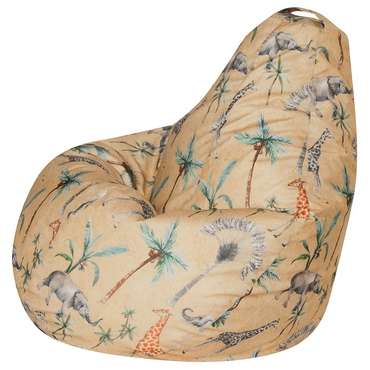 Кресло-мешок Груша L Сахара бежевого цвета