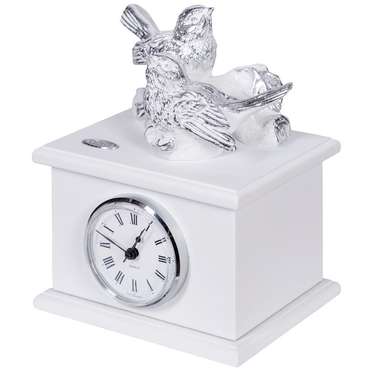 Часы Птички Терра Дуэт бело-серебряного цвета