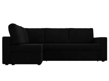 Угловой диван-кровать Оливер черного цвета левый угол