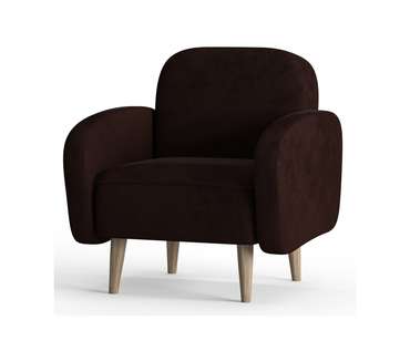 Кресло из велюра Бризби коричневого цвета
