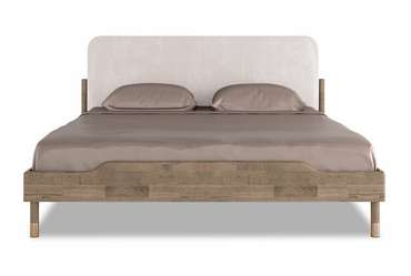 Кровать Меридиан 160x200 с изголовьем бежевого цвета без основания