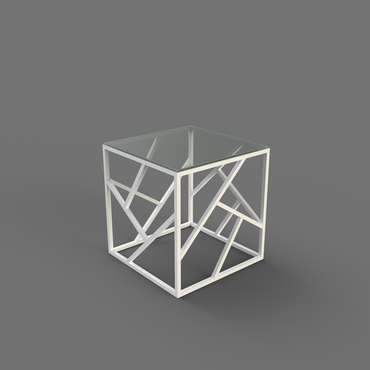 Журнальный столик "Ellis" белый с зеркалом (450х550х550)