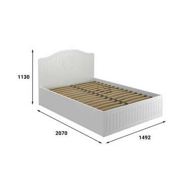 Кровать Монблан 140х200 белого цвета с подъемным механизмом