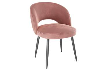 Набор из двух стульев Моли розового цвета с черными ножками