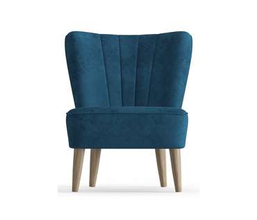 Кресло Пальмира в обивке из велюра синего цвета