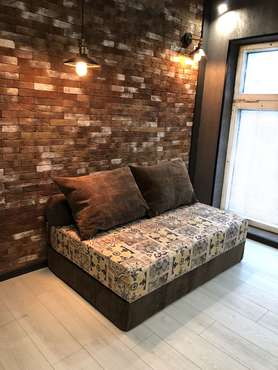 Бескаркасный диван-кровать Puzzle Bag Сиена XL коричнево-бежевого цвета