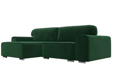 Угловой диван-кровать Лига 029 темно-зеленого цвета левый угол