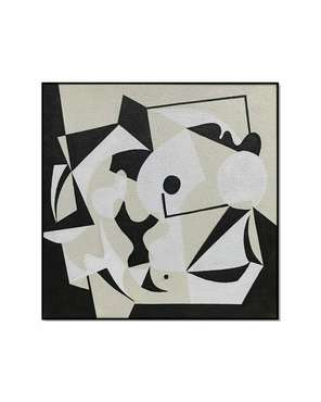 Интерьерная картина Untitled 100х100 бежево-черного цвета