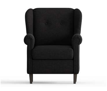 Кресло из рогожки Леон черного цвета