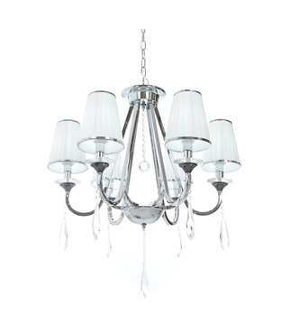 Хрустальная подвесная люстра Lumina Deco Milesia LDP 8926-6 WT+CHR