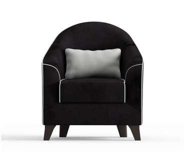 Кресло Бемоль в обивке из велюра черного цвета