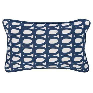 Чехол для подушки с двустронним принтом Twirl темно-синего цвета и декоративной окантовкой