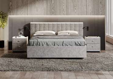 Кровать Siena 160х200 серо-бежевого цвета без основания и подъемного механизма