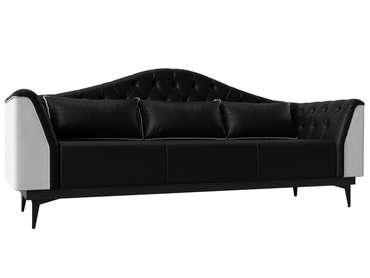 Прямой диван-кровать Флорида черного цвета (экокожа)