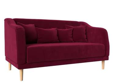 Прямой диван Киото бордового цвета