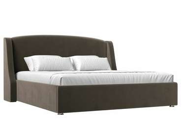 Кровать Лотос 200х200 коричневого цвета с подъемным механизмом