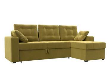Угловой диван-кровать Камелот желтого цвета правый угол