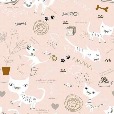 Покрывало Cats-4 260х270 розового цвета
