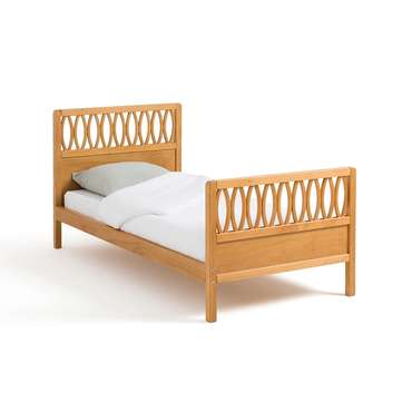 Кровать в винтажном стиле с сеткой Malu 90x190 коричневого цвета