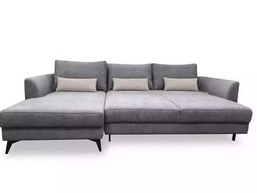 Угловой диван-кровать Лондон темно-серого цвета