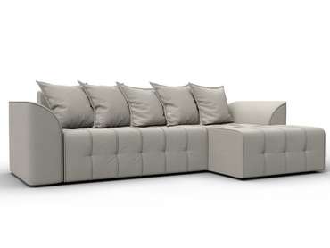 Угловой диван-кровать Лига-113 светло-бежевого цвета правый