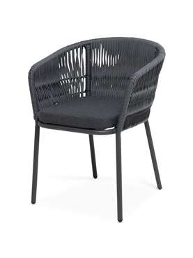 Плетеный стул из роупа Бордо темно-серого цвета