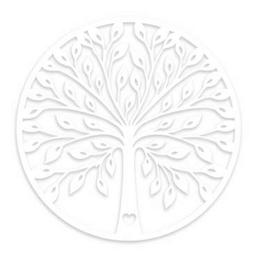 Настенный декор Дерево 58x58 белого цвета