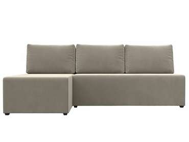 Угловой диван-кровать Поло бежевого цвета левый угол