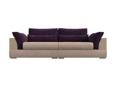Прямой диван-кровать Пекин фиолетово-бежевого цвета