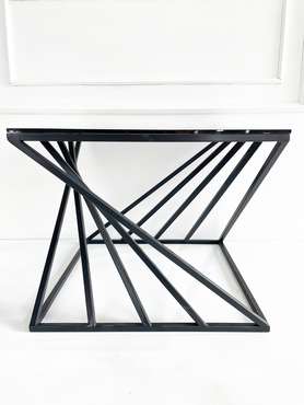 Журнальный столик "Adele" черный с бронзовым стеклом (450х550х550)