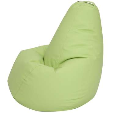 Кресло-мешок Груша XL в обивке из экокожа салаиового цвета