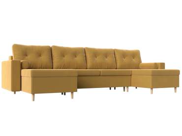 Угловой диван-кровать Белфаст желтого цвета