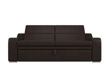 Прямой диван-кровать Медиус коричневого цвета (экокожа)