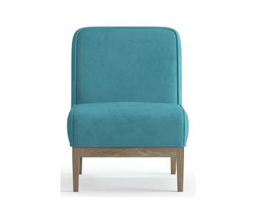 Кресло из велюра Арагорн голубого цвета
