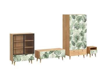 Композиция Frida 14 с принтом Monstera на деревянных ножках