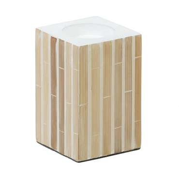Подсвечник Бежевый Бамбук Деревянный MDF 10,5 x 10,5 x 16 cm